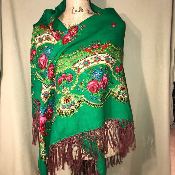 New 100% Wool Authentic Scarf/ Wrap Handcrafted - Picture 1 of 6